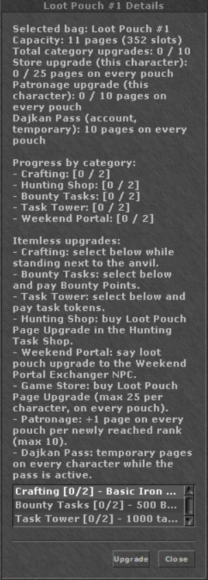 Loot Pouch details modal from !lootpouch command